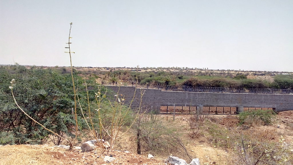 Bhabha Atomic Research Centre wall allows water through, but not animals. Credit: Gaurav Mendiratta