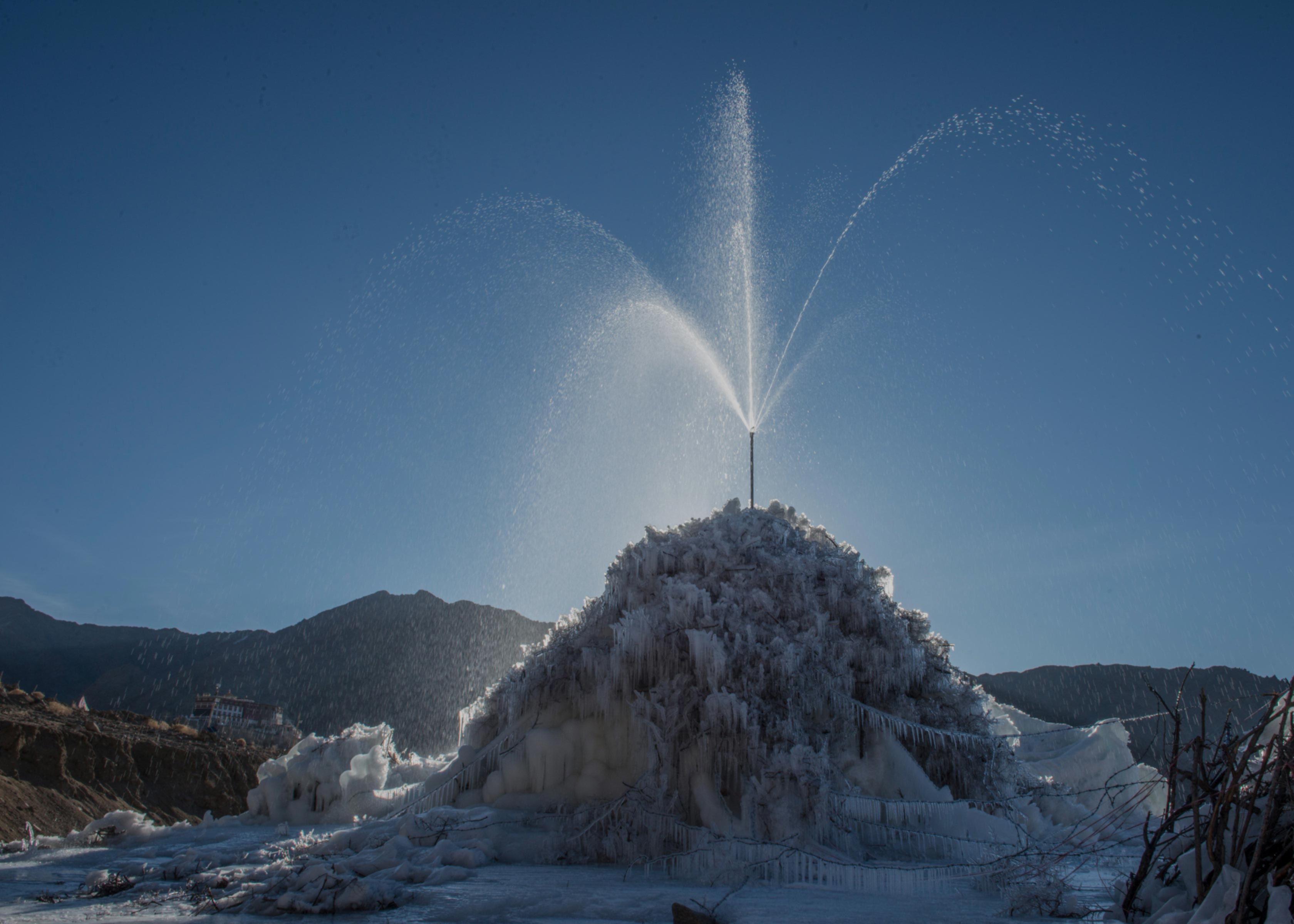 An ice stupa by Sonam Wangchuk. Credit: Rolex Awards